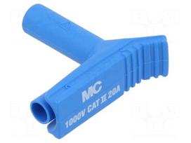 Laboratory connector: 4mm banana | angle plug | 20A | blue