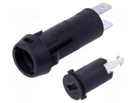 Fuse holder | 10A | 250VAC | FPG3 | on panel | black | UL94V-0 | IP40 | 10mΩ