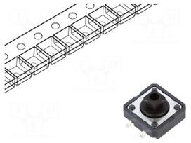Microswitch TACT | SPST-NO | Pos: 2 | 0.05A/24VDC | SMT | none | 2.55N