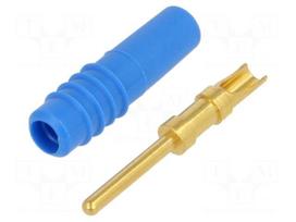 Laboratory connector: 1mm banana | plug | blue | 60VDC | 6A | soldered