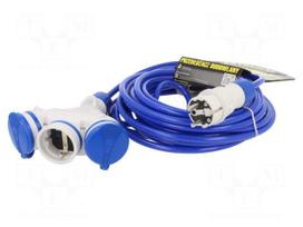 Extension lead | 3G1.5mm2 | 10m | PUR | blue | Sockets no: 3 | 16A