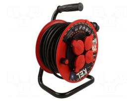 Extension lead | H05RR-F | 3G1.5mm2 | 25m | rubber | black | reel | 16A