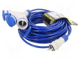Extension lead | 3G1.5mm2 | 25m | PUR | blue | Sockets no: 3 | 16A