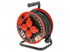 Extension lead | H05RR-F | 3G1.5mm2 | 30m | rubber | black | reel | 16A
