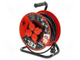 Extension lead | H05RR-F | 3G1.5mm2 | 40m | rubber | black | reel | 16A