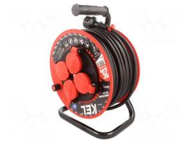 Extension lead | H05RR-F | 3G2.5mm2 | 25m | rubber | black | reel | 16A