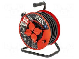 Extension lead | H05RR-F | 3G1.5mm2 | 50m | rubber | black | reel | 16A