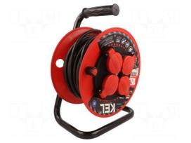 Extension lead | H05RR-F | 3G1.5mm2 | 15m | rubber | black | reel | 16A