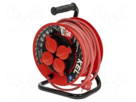 Extension lead | H05RR-F | 3G1.5mm2 | 20m | rubber | red | Sockets no: 4