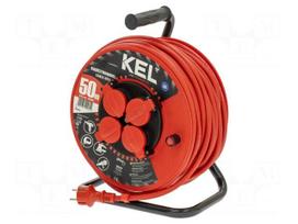 Extension lead | H05RR-F | 3G2.5mm2 | 50m | rubber | red | Sockets no: 4