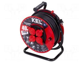 Extension lead | H07RN-F | 3G1.5mm2 | 40m | rubber | black | reel | 16A