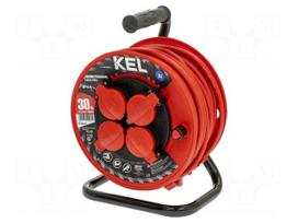 Extension lead | H05RR-F | 3G1.5mm2 | 30m | rubber | red | Sockets no: 4