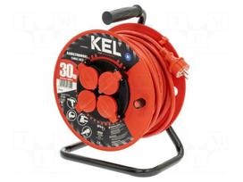 Extension lead | H05RR-F | 3G2.5mm2 | 30m | rubber | red | Sockets no: 4