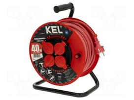 Extension lead | H05RR-F | 3G1.5mm2 | 40m | rubber | red | Sockets no: 4