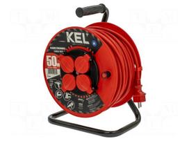 Extension lead | H05RR-F | 3G1.5mm2 | 50m | rubber | red | Sockets no: 4