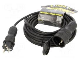 Extension lead | H05RR-F | 3G1.5mm2 | 10m | rubber | black | 16A