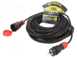Extension lead | H05RR-F | 3G1.5mm2 | 25m | rubber | black | 16A