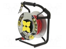 Extension lead | H05RR-F | 3G1.5mm2 | 20m | rubber | red | Sockets no: 4