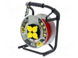 Extension lead | H05RR-F | 3G2.5mm2 | 20m | rubber | red | Sockets no: 4