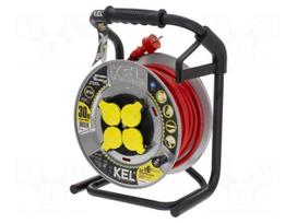 Extension lead | H05RR-F | 3G2.5mm2 | 30m | rubber | red | Sockets no: 4