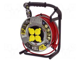 Extension lead | H05RR-F | 3G1.5mm2 | 50m | rubber | red | Sockets no: 4