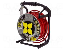 Extension lead | H05RR-F | 3G2.5mm2 | 50m | rubber | red | Sockets no: 4