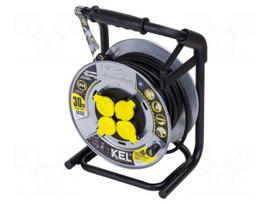 Extension lead | H07RN-F | 3G1.5mm2 | 30m | rubber | black | HEAVY | 16A