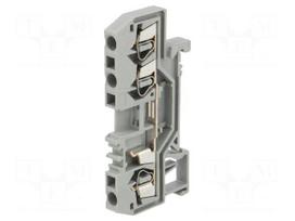 Splice terminal: rail | 24A | 800V | spring clamp | grey | 2.5mm2 | TS35