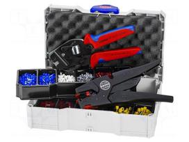 Tools set: for crimping push-on connectors, terminal crimping
