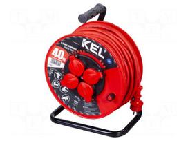 Extension lead | H05RR-F | 3G2.5mm2 | 40m | rubber | red | Sockets no: 4