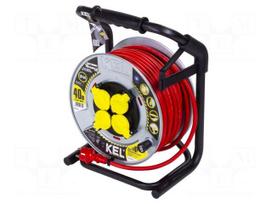 Extension lead | H05RR-F | 3G2.5mm2 | 40m | rubber | red | Sockets no: 4