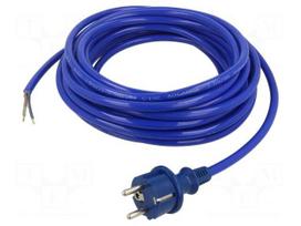 Cable | 3x1.5mm2 | CEE 7/7 (E/F) plug,cables | PUR | 10m | blue | 16A