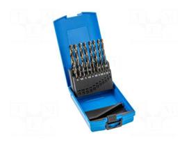 Drill set | for metal | high speed steel | plastic box | 19pcs.