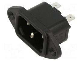 Connector: AC supply | socket | male | 10A | 250VAC | C14 (E) | IEC 60320