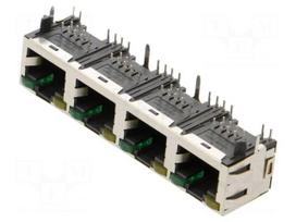 Connector: RJ45 | socket | Plating: gold-plated | PIN: 32 | 8p8c | THT