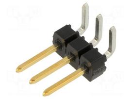Connector: pin strips | male | PIN: 3 | soldering,THT | Contacts: brass