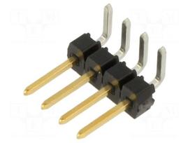Connector: pin strips | male | PIN: 4 | soldering,THT | Contacts: brass