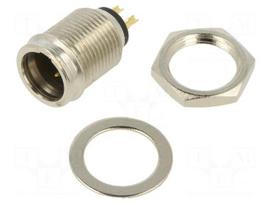 Connector: XLR mini | socket | male | 5A | 500V | PIN: 3 | soldering | 24AWG