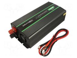 Converter: DC/AC | 600W | Uout: 230VAC | 12VDC | 105x245x55mm | 89%