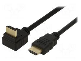Cable | HDMI plug,HDMI plug 270° up/down | PVC | 0.5m | black | 30AWG