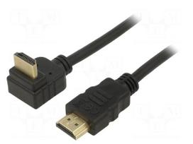 Cable | HDMI plug,HDMI plug 270° up/down | PVC | 3m | black | 30AWG