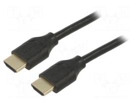 Cable | HDMI plug,both sides | PVC | 1m | black | 30AWG | Core: CCS