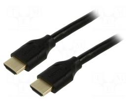 Cable | HDMI plug,both sides | PVC | 3m | black | 30AWG | Core: CCS