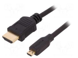 Cable | HDMI plug,micro HDMI plug | PVC | HDMI 1.4 | 1.5m | black