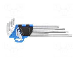 Wrench: Torx®-set | with protection | Chrom-vanadium steel | long