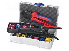Tools set: for crimping push-on connectors, terminal crimping