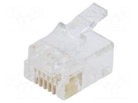 Connector: RJ12 | plug | PIN: 6 | 6p6c | for cable | IDC,crimped
