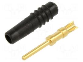 Laboratory connector: 1mm banana | plug | black | 60VDC | 6A | soldered