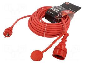 Extension lead | H05RR-F | 3G1.5mm2 | 15m | rubber | red | Sockets no: 1