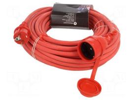 Extension lead | H05RR-F | 3G1.5mm2 | 20m | rubber | red | Sockets no: 1